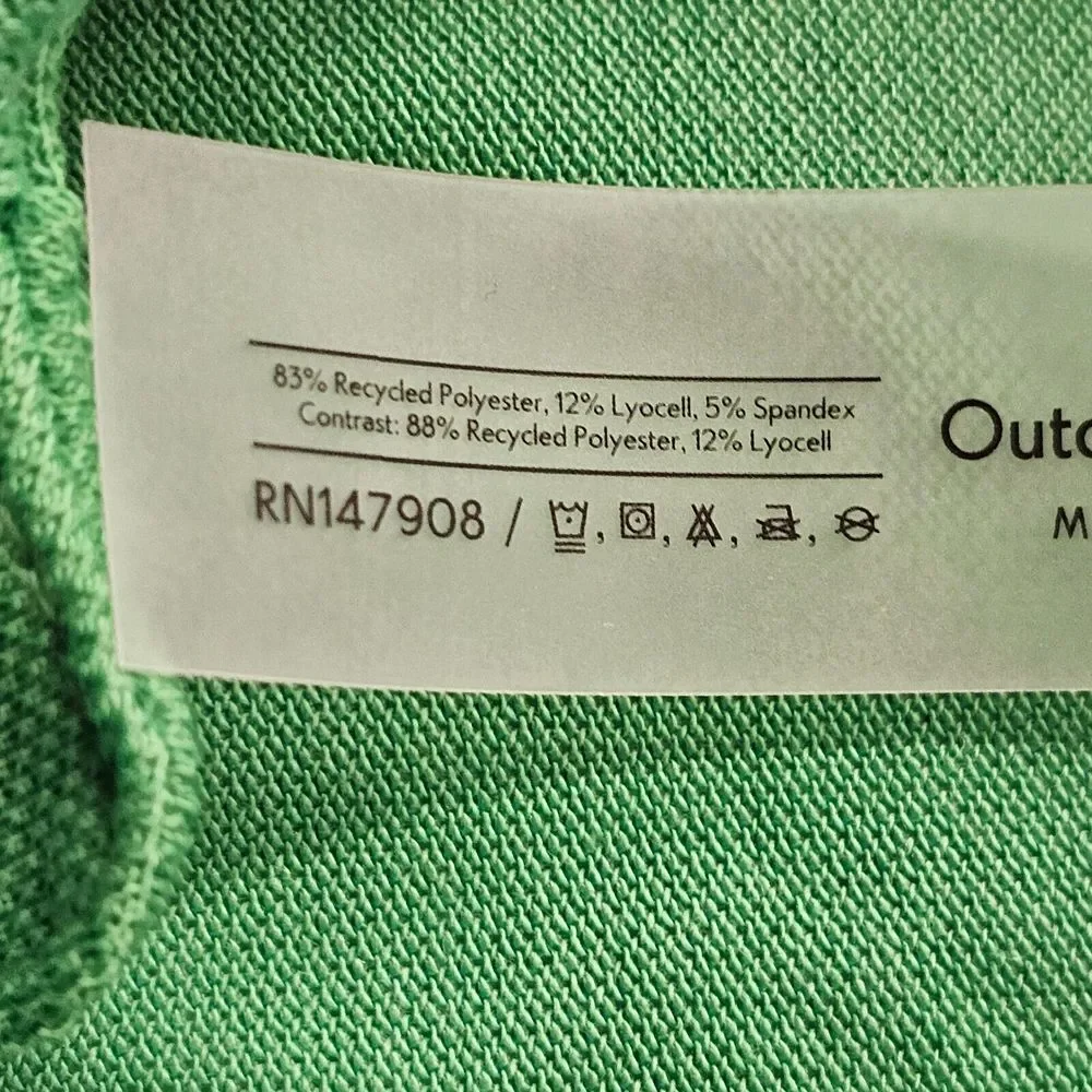 Outdoor Voices Birdie Polo Shirt Mens Size XS Short Sleeve Button Front‎ Green